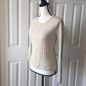 Sweet Romeo silk cable knit light sweater white